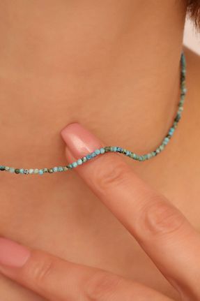گردنبند جواهر آبی زنانه سنگ طبیعی Feyz Tasarım - کد 902980192