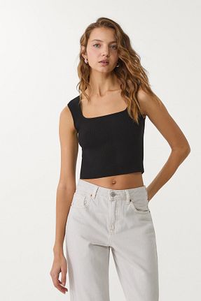 بلوز مشکی زنانه ساده Stradivarius - کد 901863296