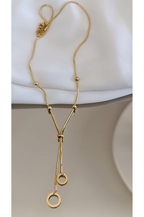 گردنبند استیل ( فولاد ) طلائی زنانه استیل (فولاد) SENAM TAKI - کد 886320551