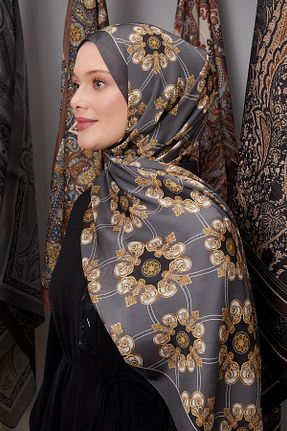 شال طوسی زنانه ابریشم Levidor - کد 901885781