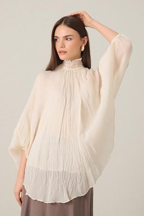 بلوز بژ زنانه ساده Setre - کد 892075321