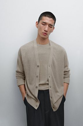 رویه بژ مردانه کتان Massimo Dutti - کد 901883184