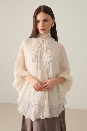 بلوز بژ زنانه ساده Setre - کد 892075321