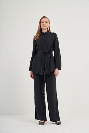 ست بالاتنه و پائین تنه مشکی زنانه بافتنی FTZ WOMEN - کد 901885871