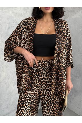 ست بالاتنه و پائین تنه قهوه ای زنانه جین LAMİFUSTORE - کد 900573453