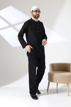 ست بالاتنه و پائین تنه مشکی مردانه بافتنی ihvanonline - کد 901893018