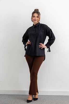 پیراهن مشکی زنانه اورسایز TUĞBA ERGÜL - کد 901893559