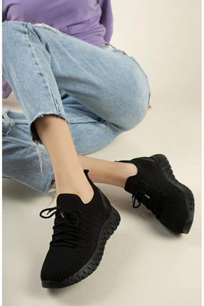 کفش پیاده روی مشکی زنانه میکروفیبر Papuçcity - کد 843463264