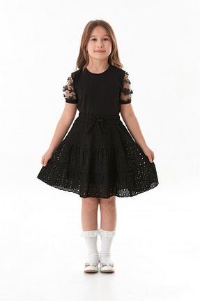 دامن مشکی بچه گانه ساده Fullamoda - کد 899264674