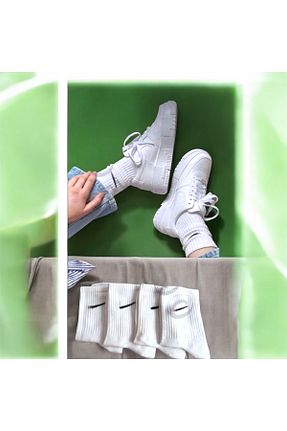 جوراب سفید زنانه پنبه ای UZN SOCKS - کد 901766765