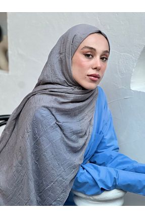 شال طوسی زنانه پنبه پلی استر Modakaşmir - کد 901916760