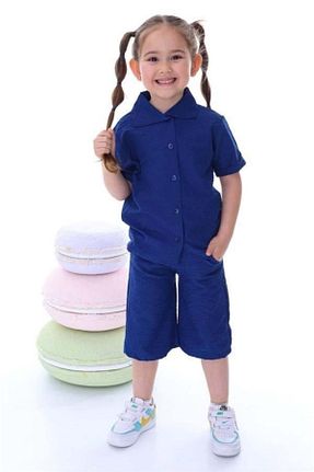 ست بالاتنه و پائین تنه آبی بچه گانه بافتنی BOYS AND GİRLS - کد 847898865