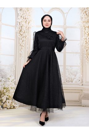 لباس مجلسی حجاب مشکی زنانه یقه ایستاده Modamorfo - کد 903069930