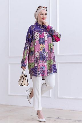 پیراهن حجاب رنگی زنانه اورسایز HİFADEN - کد 901933750