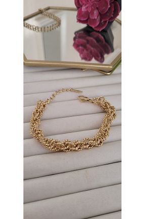 دستبند جواهر طلائی زنانه برنجی YİĞİTKARANAKSESUAR - کد 901948727