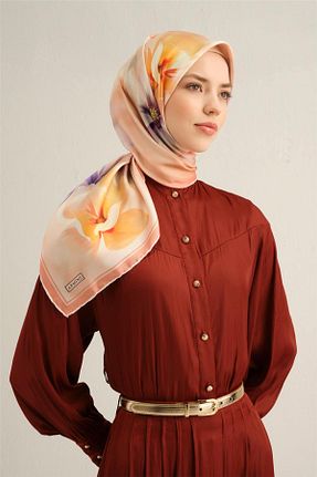 روسری صورتی کرپ ساتن ابریشم Armine - کد 900845445
