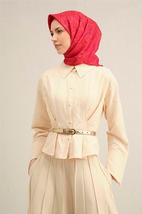 روسری قرمز کرپ ساتن ابریشم Armine - کد 901951130