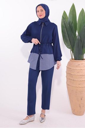 ست بالاتنه و پائین تنه حجاب سرمه ای زنانه رگولار TRENDTESETTÜR - کد 901986365