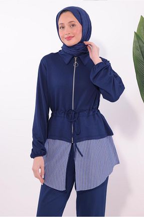 ست بالاتنه و پائین تنه حجاب سرمه ای زنانه رگولار TRENDTESETTÜR - کد 901986365