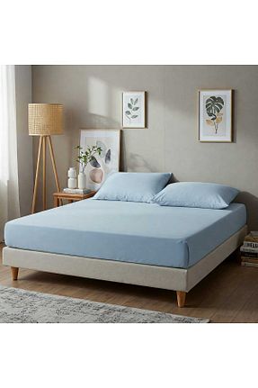 ست ملحفه تکنفره آبی پنبه ای calove - کد 900232307