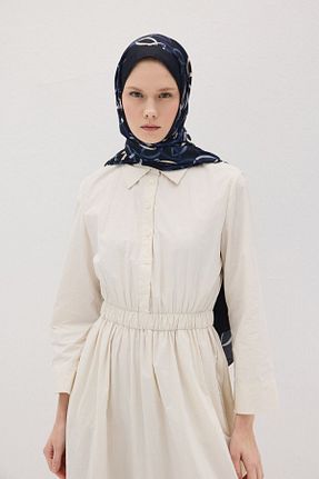 شال سرمه ای زنانه پنبه ای cs camellia scarf - کد 902008894