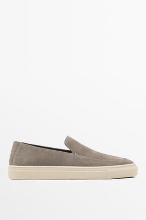 کفش اسنیکر طوسی مردانه چرم اصل Massimo Dutti - کد 903260670