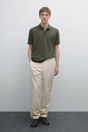 پولوشرت سبز مردانه پنبه ای Massimo Dutti - کد 902025735