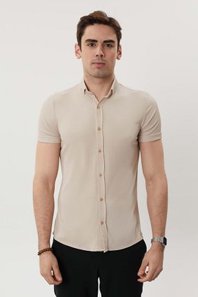 پیراهن بژ مردانه اسلیم فیت COONLESS - کد 902034683