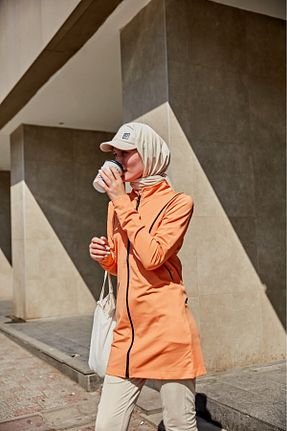 ست گرمکن حجاب نارنجی زنانه اورسایز FD SPORTS - کد 849113774