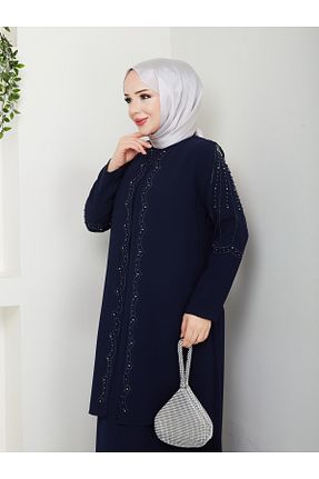 لباس حجاب سرمه ای زنانه رگولار ESLEMNUR - کد 902059289