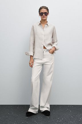 بلوز بژ زنانه رگولار Massimo Dutti - کد 902063450