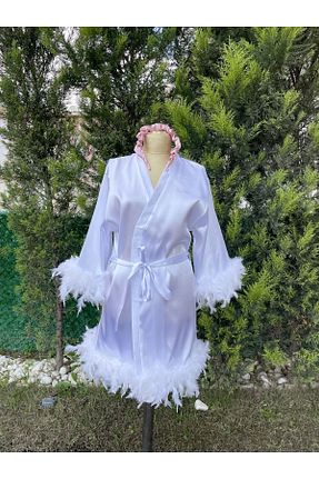 ربدوشام سفید زنانه ساتن Before To Be Bride - کد 249014329