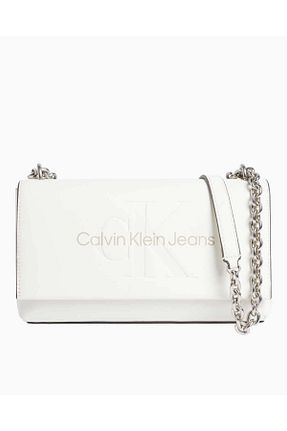 کیف دوشی بژ زنانه چرم مصنوعی Calvin Klein - کد 835884340