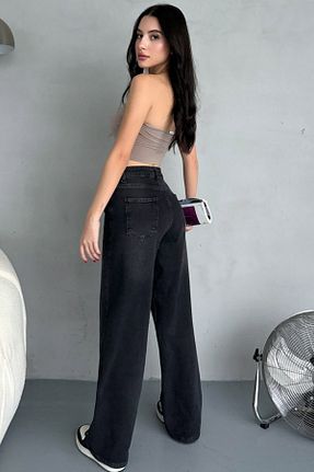 شلوار جین مشکی زنانه پاچه پهن CoolLook - کد 902081004