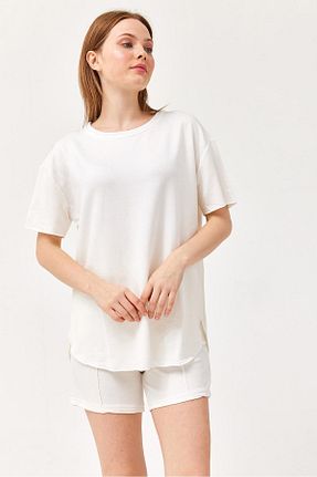 ست بالاتنه و پائین تنه سفید زنانه CALİENTE - کد 902081107