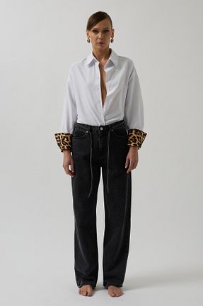 شلوار جین مشکی زنانه رگولار Black Fashion - کد 903716979