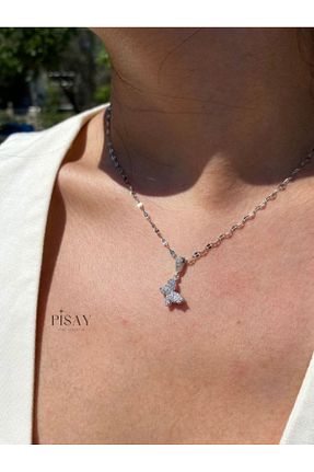 گردنبند استیل ( فولاد ) طوسی زنانه استیل ضد زنگ pisay takı & aksesuar - کد 902082440