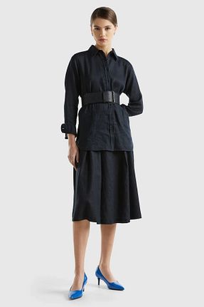 دامن مشکی زنانه پارچه United Colors of Benetton - کد 867669052