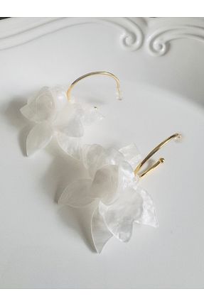 گوشواره جواهر سفید سنگ طبیعی DEVİ fashion - کد 888696717