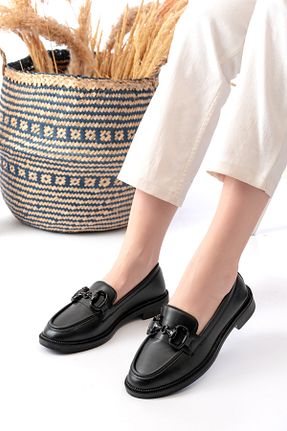 کفش لوفر مشکی زنانه چرم مصنوعی Büşra Çetin - کد 903613805