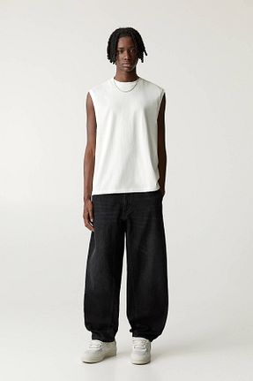 شلوار جین طوسی مردانه پاچه پهن Pull & Bear - کد 902106750
