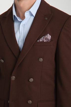 کت بلیزر قهوه ای مردانه پلی ویسکون Frappoli - کد 892710159