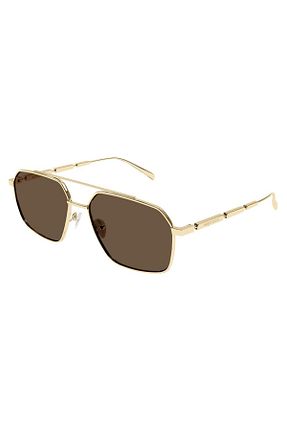 عینک آفتابی طلائی مردانه 59 ALEXANDER MCQUEEN - کد 902120065