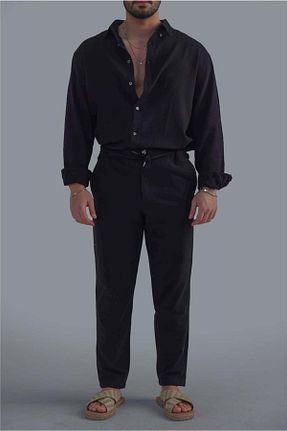 شلوار مشکی مردانه کتان OUTFİT MAN - کد 900269663