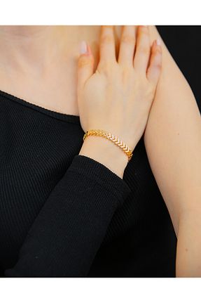 دستبند جواهر زرد زنانه روکش طلا MARCİELO Accessories - کد 901056830