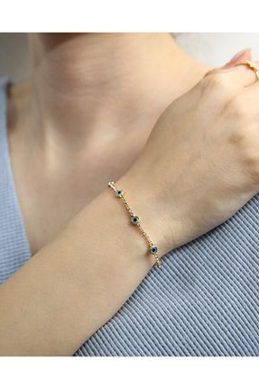 دستبند جواهر زرد زنانه زیرکن MARCİELO Accessories - کد 901158200