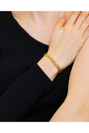 دستبند جواهر زرد زنانه روکش طلا MARCİELO Accessories - کد 901056830