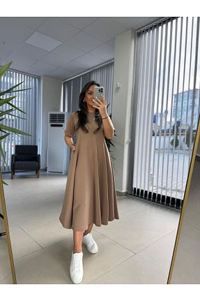 لباس قهوه ای زنانه بافتنی caddstore - کد 902140346