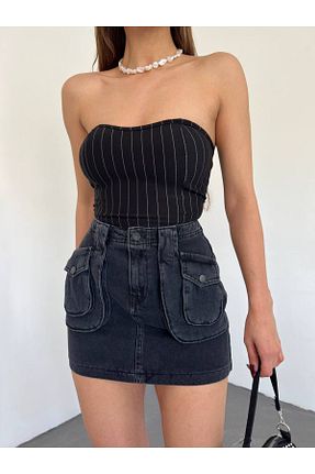 بلوز مشکی زنانه سوپر کراپ Fav Style - کد 902131482