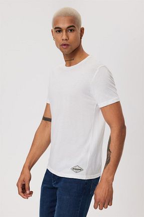 تیشرت سفید مردانه یقه دوچرخه Lee Cooper - کد 683149024